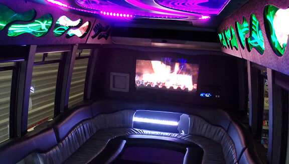 Limo Bus flat-screen TVs