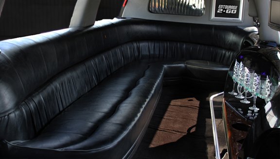 Leather seating on limo