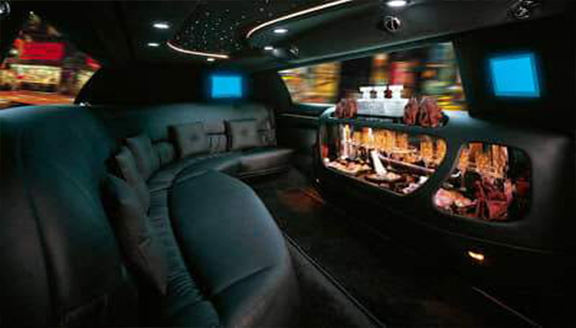 Leather seats on limo